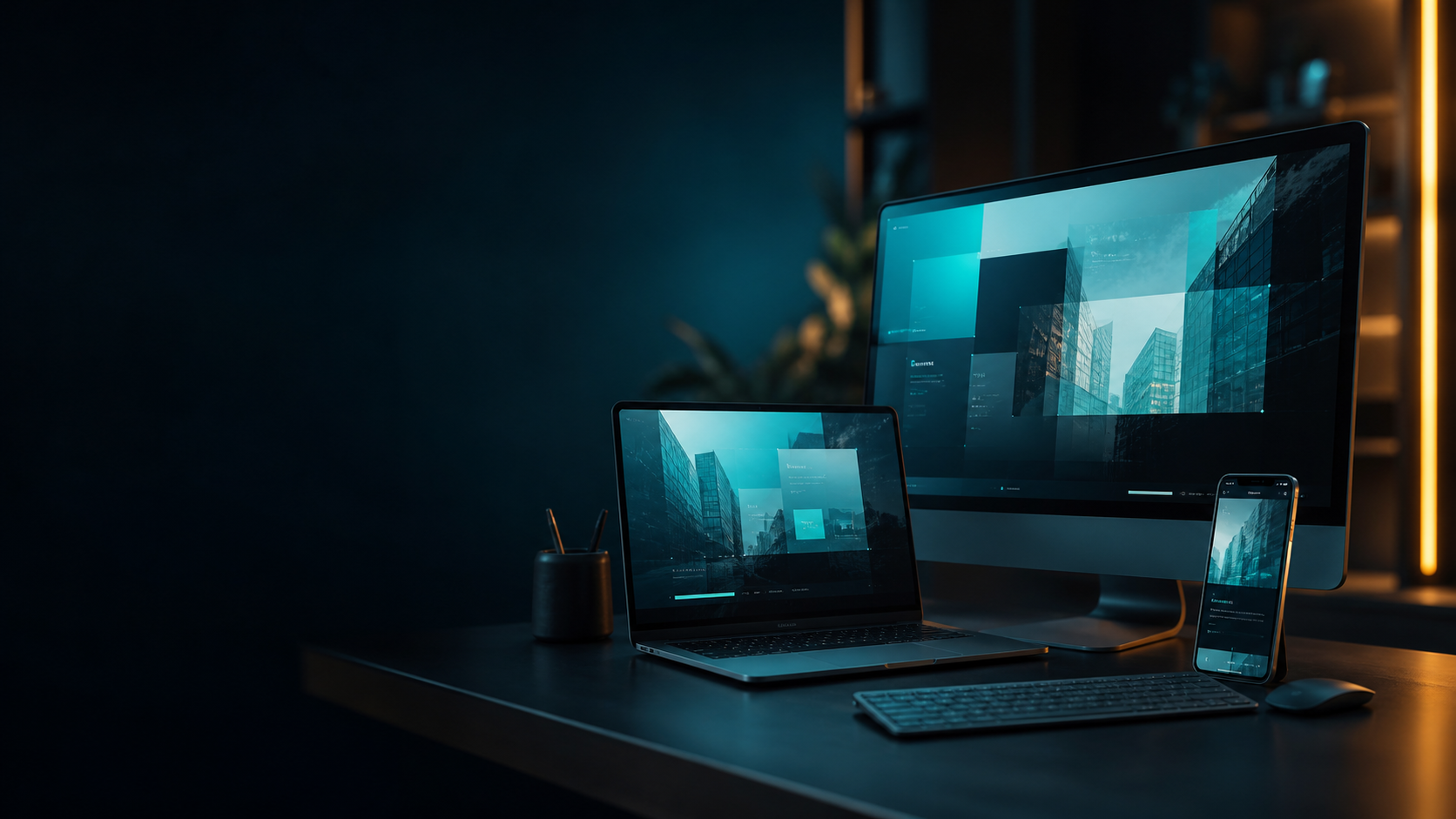Responsive website development workspace